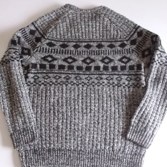 Far West chunky black/grey wool blend sweater - Picture 3 of 7